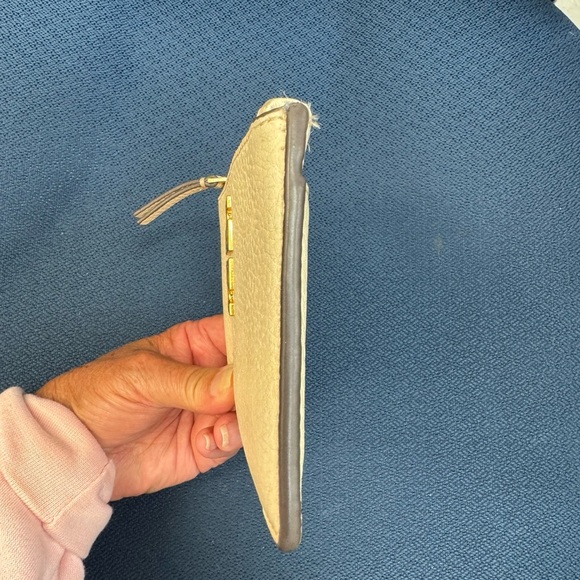 Tory Burch Leather Card Holder in Beige - Picture 4 of 5